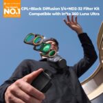K&F 3-in-1 Filter Kit for Insta360 Luna Ultra Action Camera (CPL+1/4 Black Mist+Variable ND2-32) - Image 2