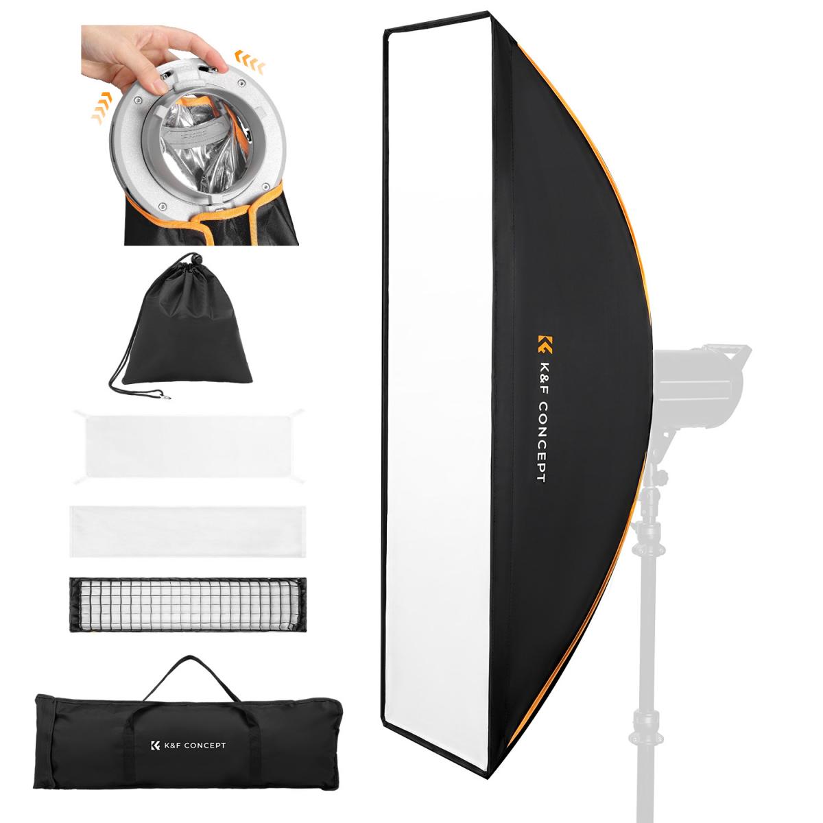 KF-CONCEPT-30x120cm-One-snap-Quick-Setup-Strip-Softbox K&F CONCEPT 30x120cm One snap Quick Setup Strip Softbox - Image 1